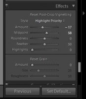 Lightroom Vignetting